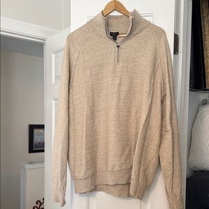 J. Crew Men's Tan Zip-Up Sweater